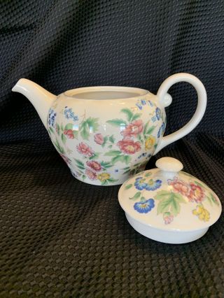Vintage Laura Ashley Hazelbury Porcelain Teapot in the Floral Chinz Pattern 2