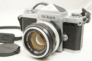 [near S/n 657xxxx]nikon F Eye Level Silver W/50mm F/1.  4 Lens,  Strap Japan