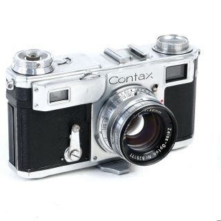 :zeiss Ikon Contax Ii Rangefinder Camera W/ Opton Sonnar 50mm F2 Red T Lens