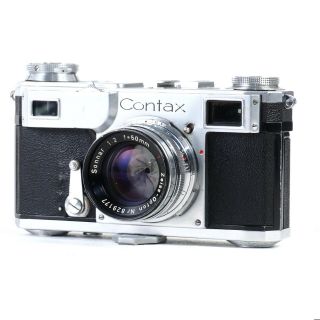 :Zeiss Ikon Contax II Rangefinder Camera w/ Opton Sonnar 50mm f2 Red T Lens 2