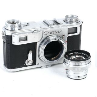 :Zeiss Ikon Contax II Rangefinder Camera w/ Opton Sonnar 50mm f2 Red T Lens 6