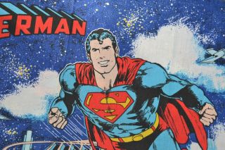 Vintage 1978 Superman Double Sided Pillowcase Dc Comics Hero Pillow Case