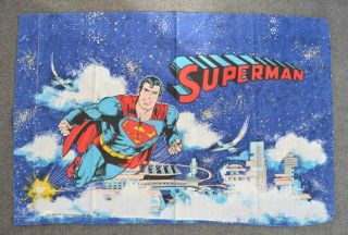 Vintage 1978 SUPERMAN Double Sided PILLOWCASE DC Comics Hero Pillow Case 2