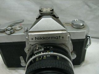 Vintage Nikon Nikkormat FT 35mm SLR Film Camera Body w/50m - 1.  8 Lens 2