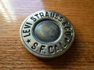 Vintage Levi Strauss & Co.  S.  F.  Cal Brass Paperweight