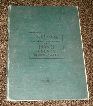 Vintage 1914 Isanti County Minnesota Atlas Farmers Directory Township Plat Maps