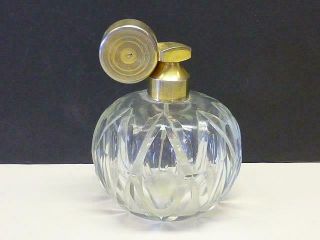 Art Deco France Marcel Franck Perfume Scent Bottle Cut Glass Round Gold