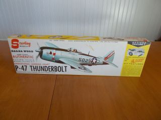 Vintage Sterling Flying Model Airplane Kit A4 P - 47 Thunderbolt