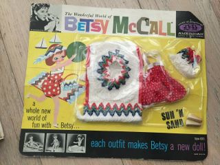 Vintage American Character Betsy Mccall 8 " Sun N Sand Outft In Pkg