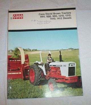 Vintage Case/davic Brown Brochure,  885,  990,  995,  1210,  1212 1410 1412 Tractors