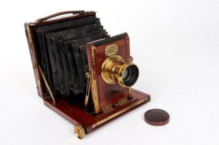 Vintage C1890 " Ross,  London " 1/2 Plate Field Camera With " J.  J.  Atkinson " Lens