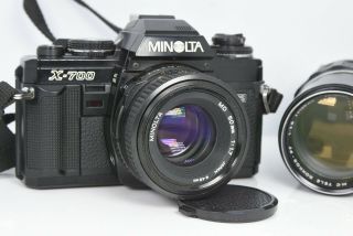 Minolta X - 700 35mm Film Camera With 50mm F1.  7 & Bonus Portrait Lens 135mm 2.  8