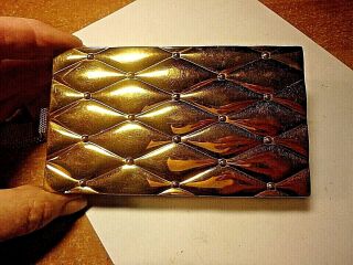 Vintag Evans Goldtone Compact And Cigarette Case With Metal Wrist Strap