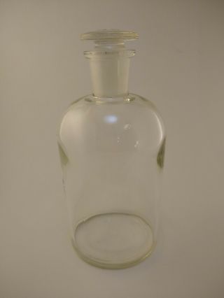 Vintage Pyrex Apothecary Jar Bottle Ground Glass Stopper Laboratory