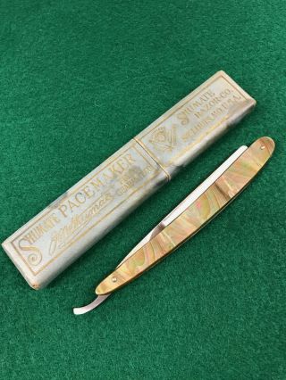 Vintage Shumate Pacemaker Straight Razor With Case Box