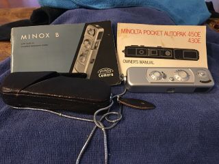 Minox B Subminiature Spy Camera With Chain Leather Case Complan 1:3.  5/15 Germany