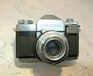 Zeiss Ikon - Contaflex Vintage 35mm Slr Camera Zeiss Tessar Lens 1:2.  8 F=50mm