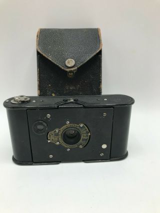 Folding Vest Pocket Kodak Camera With Case - Patent Mar 4.  1902 Antique (ct)