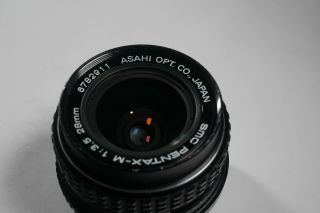Pentax - m 28mm f3.  5 pk k mount Vintage Camera Lens 2