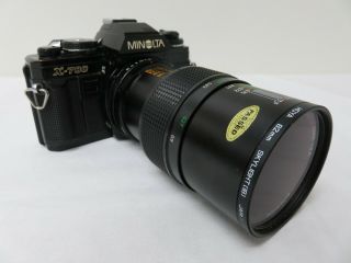 Vintage Minolta X - 700 35 Mm Camera W/ Vivitar 55mm F 2.  8 Auto Macro Lens @ 62mm