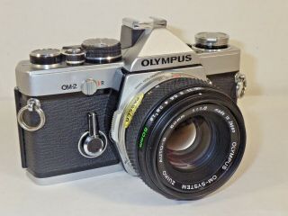 Olympus Om2 35mm Slr Camera With Zuiko 50mm F/1.  8 Lens In