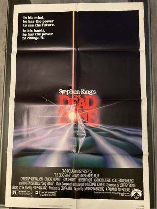 Dead Zone One Sheet - Folded - Vintage Movie Poster Stephen King
