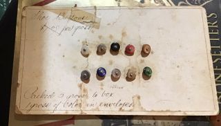 Vintage Salesman Card Sample Shoe Buttons,  Handwritten Price,  Very Old & Unique