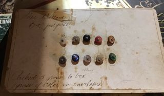 Vintage Salesman Card Sample Shoe Buttons,  Handwritten Price,  Very Old & Unique 3
