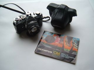 Vintage Olympus Om1 35mm Slr Camera With Case,  50mm Olypus Zuiko Lens