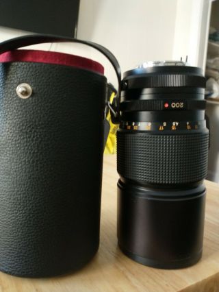 Konica Hexanon Ar 200mm F/3.  5 Prime Lens And Case