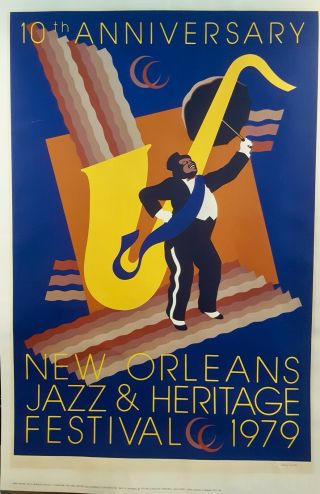Vintage 1979 Orleans Jazz & Heritage Festival Poster By John Martinez