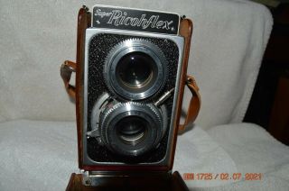 Ricoh Ricohflex 120 Film TLR Camera 8cm/80mm F3.  5 Lens Leather Case & Box 2