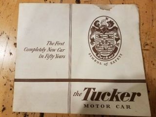 Vintage " The Tucker Motor Car " Advertising Brochure 1948