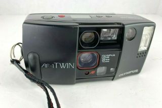 Olympus Af - 1 Twin 35mm Film Point And Shoot Weatherproof Camera,  Black 70mm Vtg