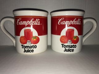 Set Of 2 1990s Campbells Soup Tomato Juice Mug Camden Nj Vintage
