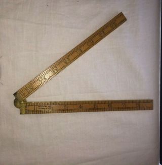 Vintage Boxwood No.  1380 Rabone Chesterman Made In England 3 Foot Folding Ruler