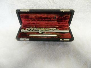 Exceptionally Vintage Piccolo In Lined Latched Box 9 " Student???