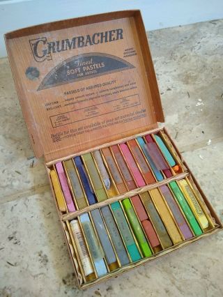 2 Boxes Vintage Grumbacher 24 Assorted Soft Pastels Set No.  2