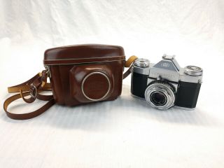 Carl Zeiss Ikon Contaflex I Camera With Leather Case