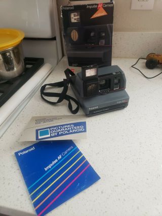 Polaroid Gray Impulse Autofocus 600 Film Camera Af System Vintage Portable 1980s