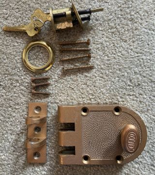 Independent Lock Co Jimmy Proof Deadbolt D401f Vintage With Keys