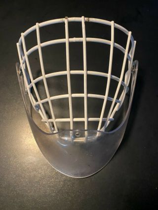 Vintage Cooper Hm50 Hockey Bubble Goalie Cage And Gtp Dangler Neck Protector