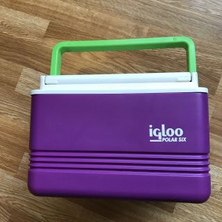 Vintage 1990s Igloo Polar 6 Cooler Purple W Neon Green Handle Holds A Six Pack