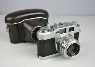 Aires 35 - Iii L Rangefinder 35mm Film Camera W/ H Coral F1.  9 4.  5cm Lens & Case