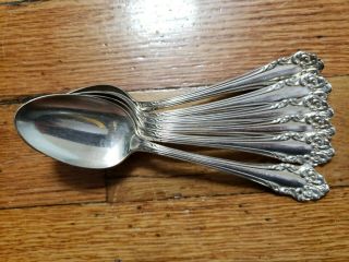 6 Antique Vintage Collectable Oneida Community Silver Plate Tea Spoons 5.  75 "