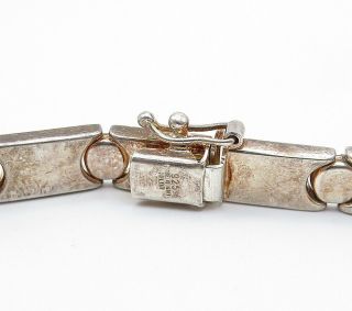 925 Sterling Silver - Vintage Two Tone Shiny Screw Detail Chain Bracelet - B6972 3