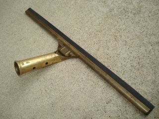 Vtg Ettore Solid Brass Master Squeegee Service Gas Station Tool 17.  5 " Oakland Ca