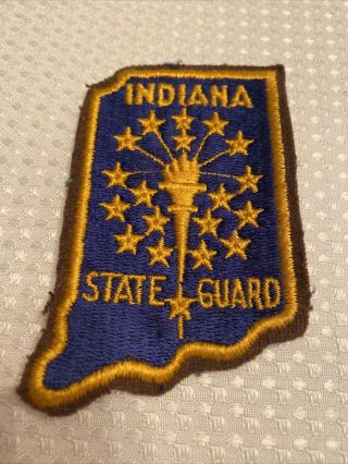 Indiana State Guard Vintage Patch 4 " X 2 1/2 " Ww2 Era 1940s? Militaria