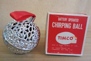 Vintage Timco Chirping Christmas Ornament/ball W/ Box - Battery Operated -