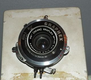 Graflex Optar W.  A.  3 1/2 Inch 90mm F6.  8 Lens,  Graphex Shutter Lens Board